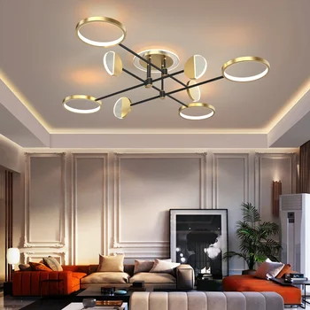 הסלון מנורת תקרה מתכת התקרה אורות led celling סלון אור המנורה עלים תקרת led נורות led על התקרה בבית.