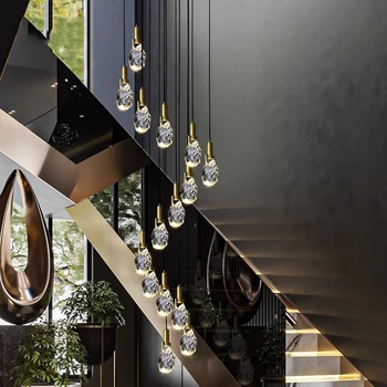אמנות Led נברשת תליון מנורה אור הביתה forstaircase עבור סלון בעיצוב מודרני תלוי מקורה המנורה אסתטי נורדי הברק
