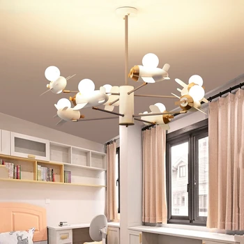 יצירתי מסוק Led נברשות חדר ילדים תליון מנורות סלון, חדר השינה מקורה תלוי תאורה פלייר חלום
