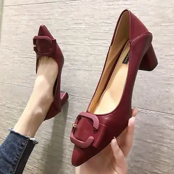 נשים קיץ נעליים לחסום את נעלי העקב עבור אישה 2023 המגפיים המשרד ירוק מוקסינים מחודד בוהן עם בינוני הנחה E A