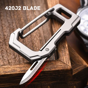 יצירתי סגסוגת טיטניום Keyring סכין EDC Pocketknives Multi-פונקציה סכין הרכב מחזיק מפתחות חיצוני קמפינג ציוד כלי