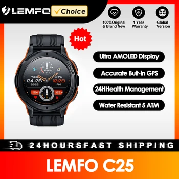 LEMFO C25 Amoled שעון חכם גברים Smartwatch 2023 1ATM עמיד למים Bluetooth שיחה 1.43 אינץ ' HD 466*466 מסך 100+ ספורט 30 ימים