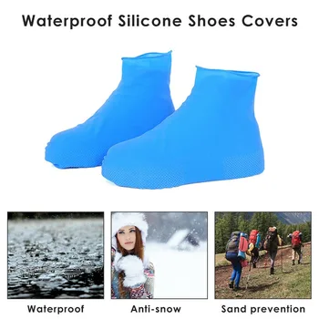 2pcs סיליקון ערדליים גשם עמיד למים נעל מכסה מגף כיסוי מגן לרכיבה על אופניים, טיולי הליכה דיג בחוץ גשום פעילות נעליים