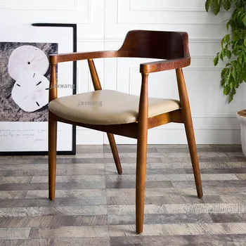 אמריקאי אוכל עץ מלא כיסאות יוקרה פנאי הכיסא במשרד הביתה ריהוט המטבח הנורדי משענת ומתן האוכל הכיסא