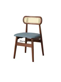 נורדי אוכל עץ מלא על כיסא נצרים הכיסא משענת הכיסא במשרד קש הכיסא יפנית שולחן אוכל, כיסא