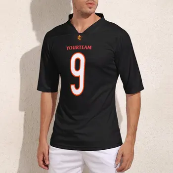 אישית סינסינטי לא 9 שחור רוגבי ג ' רזי האימון אופנה חולצות כדורגל מאן שלך עיצוב חולצת כדורגל
