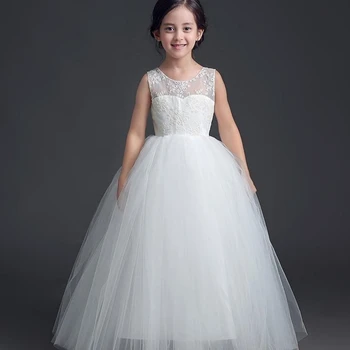 פרח שמלת ילדה פאף טול שרוולים בנות הנסיכה שמלת מסיבת החתונה שמלת ההתייחדות הראשונה