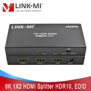 קישור-MI 8K HDMI 1x2 ספליטר תמיכה HDR10, EDID, 48Gbps, עם Downscaler תפקוד אות Duplicator