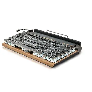 רטרו כתיבה מקלדת Bluetooth האלחוטית מקלדת USB מכני פאנק Keycaps עבור מחשב שולחני/מחשב נייד/טלפון