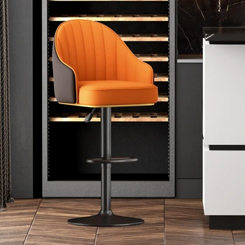 גובה מעצב מסתובב יוקרה בר כסאות תכונה מודרני עור PU הקבלה כסאות בר לדלפק מתכוונן Taburetes רהיטים QQ