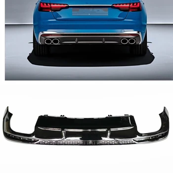 עבור אאודי A4 סליין RS4 2020-2022 דגם ספורט הפגוש האחורי מפזר ליפ גלוס שחור גוף מכונית ערכת האתחול ספליטר שומר ספוילר הרישוי.