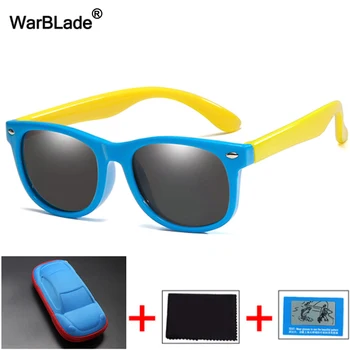 WarBlade מקוטב ילדים משקפי שמש סיליקון גמיש ילדים UV400 משקפי שמש אופנה ילד בנות תינוק גוונים Eyewear עם קופסאות.