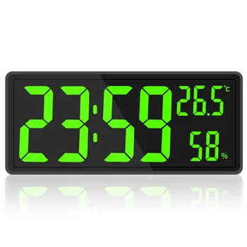 דיגיטליים גדולים שעון קיר טמפרטורה ולחות תצוגת מצב לילה שעון של שולחן 3 מצבי תצוגה של 12/24 שעות אלקטרוניים LED שעון