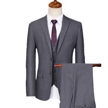6XLNew חליפות לגברים בלייזרס 3 ערכות קטע חתונה אלגנטית אפוד מכנסיים מעילים רשמית עסקים מותרות מלוא קלאסי מעילי בתוספת גודל