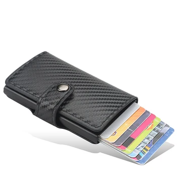 סיבי פחמן RFID חסימת עור בנק מקרה כרטיס בעל הכרטיס הגנה ארנק לנשים גברים בעל כרטיס האשראי גברים של ארנק