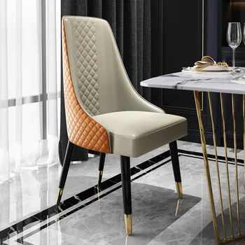 יוקרה איטלקית המשרד האוכל כיסא מטבח מודרני פשוטה השולחן עור PU כיסא סלון מלון גבוהה Stuhl ריהוט הבית WKDC