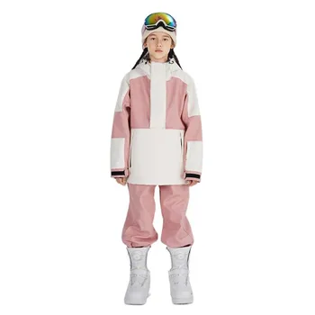 Windproof ילד סרבל סרבל חסין תרמי ביגוד חורף חם אוברול חיצונית סנובורד ללבוש ילדים חליפת שלג