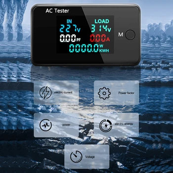 AC מתח כפול דיגיטלי בודק 0-500V מודד 0-100A מד הזרם חשמל מבחן כוח מטר חשמלאי צריכת כלי צג