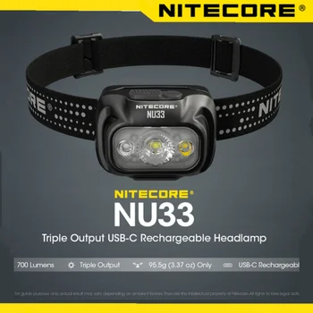 מקורי NITECORE NU33 פנס 700 לומן CREE XP-G3 S3 LED מובנה סוללה נטענת אור אור חיצונית