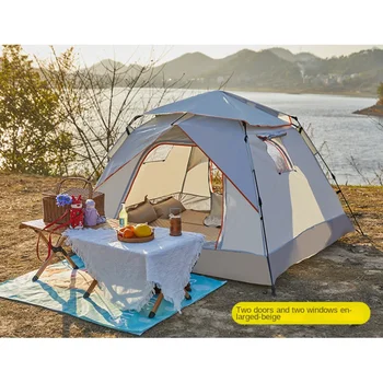 3-4 אדם מלא חיצוני אוטומטי מהיר פתח האוהל עמיד למים אוהל קמפינג משפחתי חיצונית Llightweight התקנה מיידית אוהל