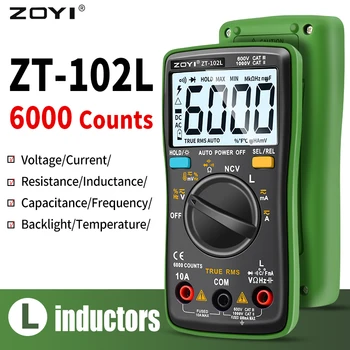 ZOYI חדש ZT102L דיגיטלי מודד 6000 נחשב אוטומטי טווח תאורה אחורית AC/DC מד הזרם וולט אוהם הבוחן ניידת מד Multimetro