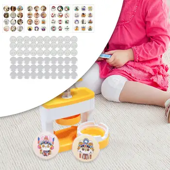כפתור תג מכונת DIY תגים להגדיר לשדרג להחלפה עמיד צורה עגולה מספר מלאכות עבור בנות ילדים לומדים צעצוע