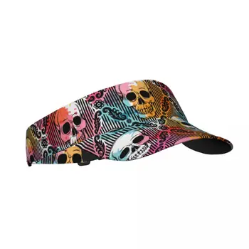 ספורט שמש כובע מתכוונן מגן UV להגנה העליון ריק טניס, גולף, ריצה קרם הגנה כובע צבעוני הגולגולת.