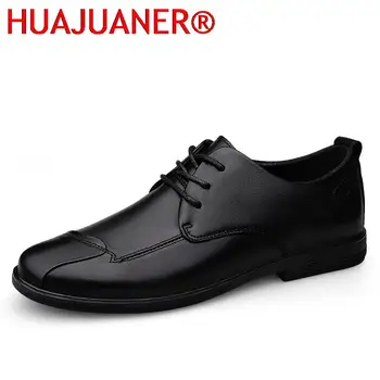לגברים נעלי שמלה מותג יוקרה עסקי עור אמיתי נעלי Mens נוח חברתי אוקספורד זכר יוקרה הנעלה מזדמנת