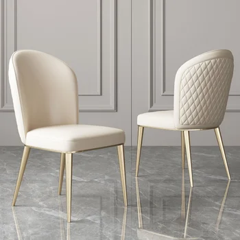 נורדי האוכל הכיסא משק בית אור יוקרה מודרני פשוט רך תיק משענת הכיסא מעצב איטלקי מסעדת מלון כיסא מעור