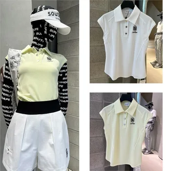 נשים וחולצת גולף פולו Shirttennis גופיות עם צווארון הגנת Uv יבש מהירה גולף ללבוש.