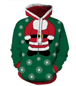 2023 יוניסקס מכוער חג המולד סוודר הדפסת 3D חג המולד מצחיק קט סווטשירט קפוצ ' ון גברים נשים סתיו חורף בתוספת גודל בגדים