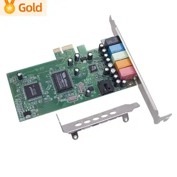 PCI-E אודיו דיגיטלי מתאם CMI8738 ערכת השבבים PCI-E אודיו מתאם 24 ביט 48 KHz נייד כרטיס קול 5.1 ערוצים 3D משחק מוסיקה