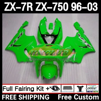 ערכת גוף על קוואסקי נינג ' ה ZX-7R ZX-750 96 97 98 99 129No.70 ZX 7R 750 7 R ZX750 ZX7R 2000 2001 2002 2003 Fairing אור ירוק