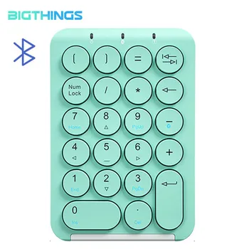 מיני מספרי מקלדת אלחוטית, מקלדת Bluetooth צבעוני נטענת עבור IOS, אנדרואיד, Windows מחשב נייד Macbook טלפון