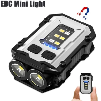 מיני פנס LED EDC מחזיק מפתחות אור נייד סופר מבריק לעבוד מטען USB אור חיצוני קמפינג משולב מנורת חירום