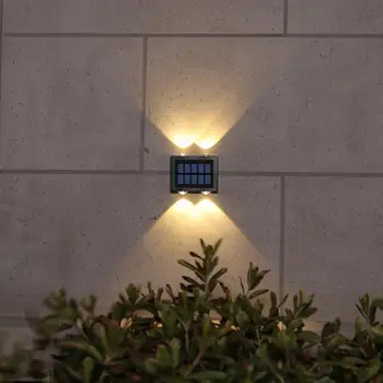 חיצונית סולארית LED אור גן עמיד למים סולארית מנורת אור שמש, מנורות רחוב מרפסת קישוט סולארית מנורת קיר פטיו פארק