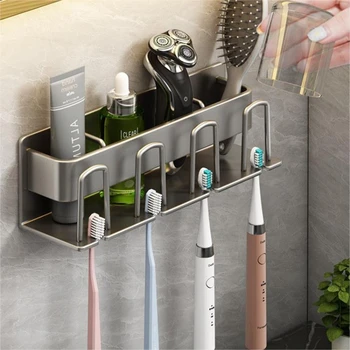אקדח אש מחזיק מברשת שיניים אגרוף-בחינם מברשת שיניים חשמלית מדף האמבטיה כלים שן כוס אחסון הקיר מי פה מחזיק כוסות