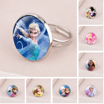 דיסני בובה מצוירת קפוא הנסיכה אנה אלסה ילדים הטבעת של שלגיה, סינדרלה בובת תכשיטים ואביזרים מתנות לנערות
