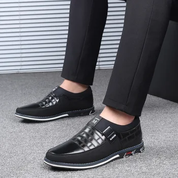 מזדמנים נעלי עור עבור גברים אופנה זכר עסקים נעליים המשרד נוחות גברים עובדים גברים נעלי מוקסינים Sapato Masculino