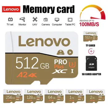 Lenovo 2TB שיעור 10 מיני כרטיס 128GB 64GB 256GB 512GB 1TB מהירות גבוהה כרטיס זיכרון SD TF כרטיס עם מתאם עבור נינטנדו מתג