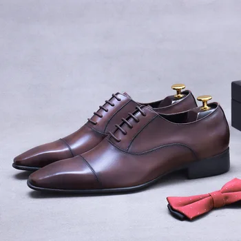 חדש פאטוס דה vestir גבר אלגנטי sapatos sociais masculino נעלי עור איטלקיות עבור גברים calzado גבר