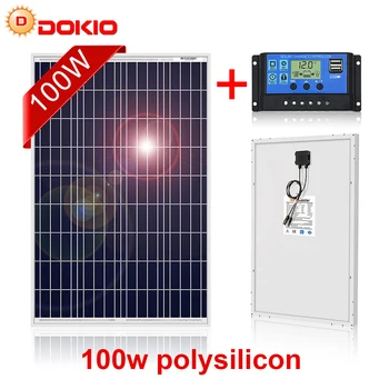 Dokio 100W סיליקון Polycrystalline פאנל סולארי סין 18V 1012x660x30MM גודל לוח סולארי איכותי סולארי סוללה סין