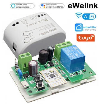Ewelink WIFI Mini החכם להחליף מודול DIY מפסק אלחוטי מרחוק שליטה קולית באמצעות Alexa הבית של Google Tuya חכם החיים טיימר