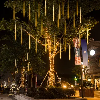 חיצונית סולארית LED מטאורים אורות עמיד למים עבור רחוב גרלנד החתונה חג מולד שמח ליל כל הקדושים קישוטים לחג
