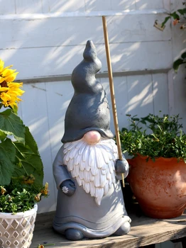 גמד הגינה מקל קטורת שרף בעל צלמית פסל עיצוב