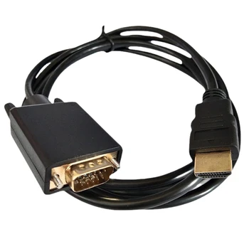 1.8 מ', ממיר כבלים עם צ ' יפ 1080p ממיר מתאם נגד חלודה Plug and Play חיבור מקרן HDMI תואם ל-VGA