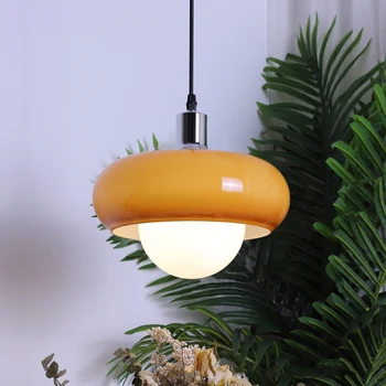רטרו ראש יחיד אורות תליון ביצה טארט זכוכית עיצוב נברשות מנורת Led עבור חדר השינה, הסלון ללמוד מקורה גופי