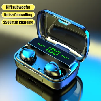 TWS Bluetooth 5.1 אוזניות 3500mAh קופסת טעינה אלחוטית, אוזניות 9D סטריאו ספורט אוזניות עמיד למים אוזניות עם מיקרופון