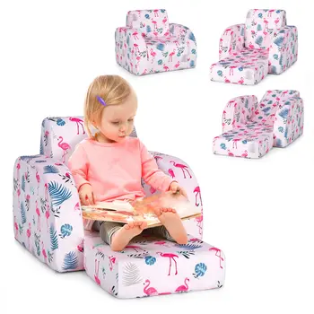 קטיפה 3 ב-1 עם גג נפתח ילדים ספת מושב תינוק יושב ספה כסא קריקטורה תינוק מתקפל ספה
