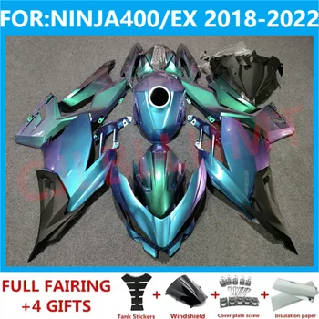 האופנוע כל Fairings קיט מתאים Ninja400 EX400 לשעבר הנינג ' ה 400 2018 2019 2020 2021 2022 2023 כושר fairing סט כחול